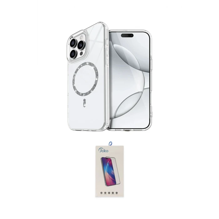 ieg™ iPhone 14 Pro Max Kılıf Kıvılcım Form Prime - Siyah Joko 5D Cam