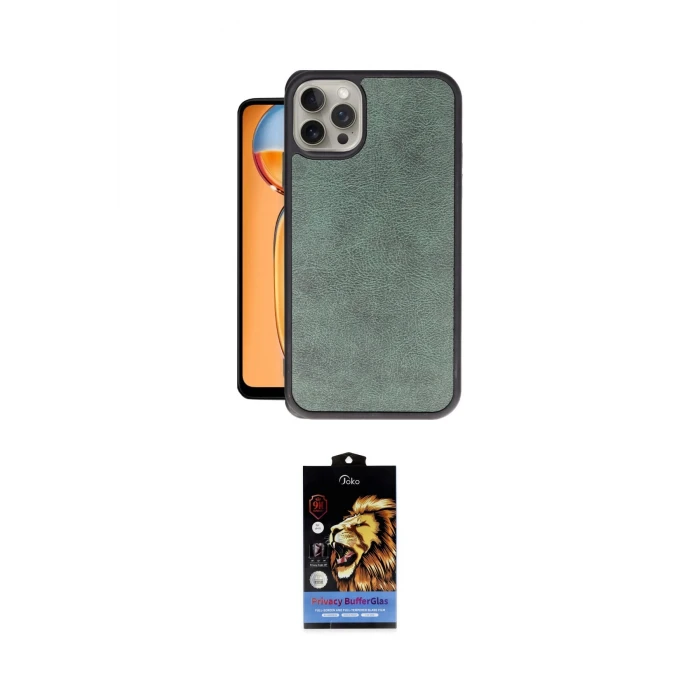 ieg™ iPhone 14 Pro Max Kılıf Kıvılcım Işık Serisi - Siyah Buffer Hayalet Cam Ekran Koruyucu
