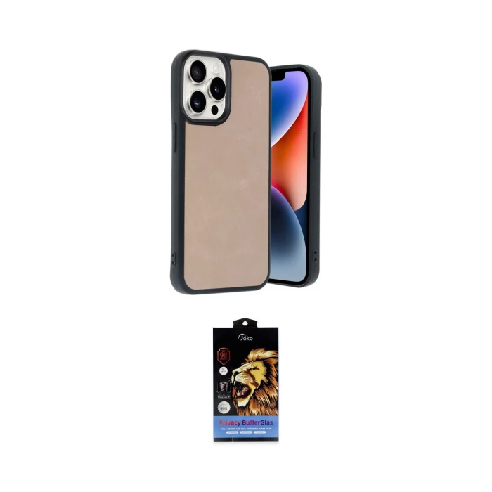 ieg™ iPhone 14 Pro Max Kılıf Kıvılcım Işık Serisi - Siyah Buffer Hayalet Cam Ekran Koruyucu