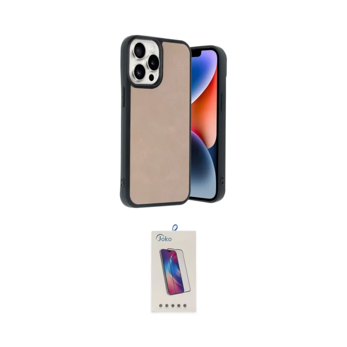 ieg™ iPhone 14 Pro Max Kılıf Kıvılcım Işık Serisi - Siyah Joko 5D Cam
