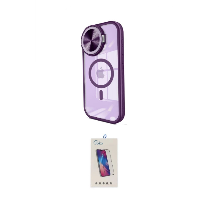 ieg™ iPhone 14 Pro Max Kılıf Kıvılcım Modern Koleksiyonu - Siyah Joko 5D Cam