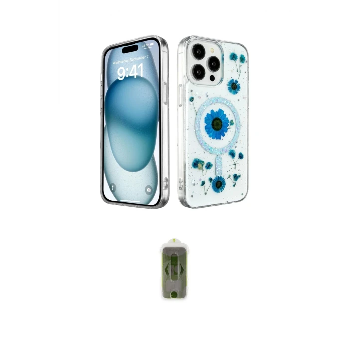 ieg™ iPhone 14 Pro Max Kılıf Kozmos Doku - Siyah Joko Magic 5D Hayalet Cam