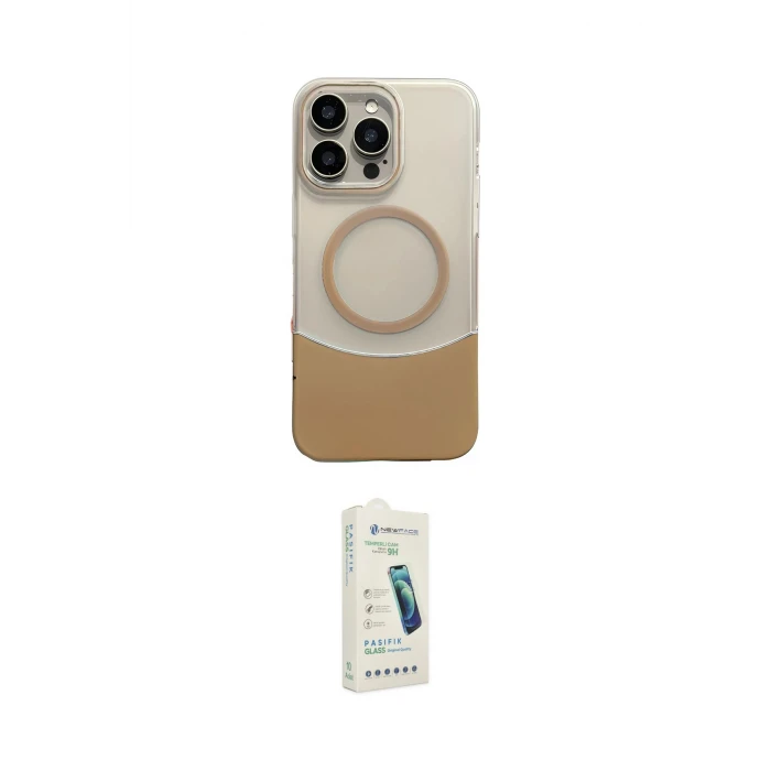 ieg™ iPhone 14 Pro Max Kılıf Kozmos Form Özel Seri - Şeffaf Pasifik Cam Ekran Koruyucu