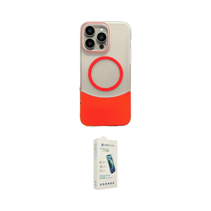 ieg™ iPhone 14 Pro Max Kılıf Kozmos Form Özel Seri - Şeffaf Pasifik Cam Ekran Koruyucu