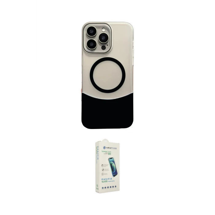 ieg™ iPhone 14 Pro Max Kılıf Kozmos Form Özel Seri - Şeffaf Pasifik Cam Ekran Koruyucu