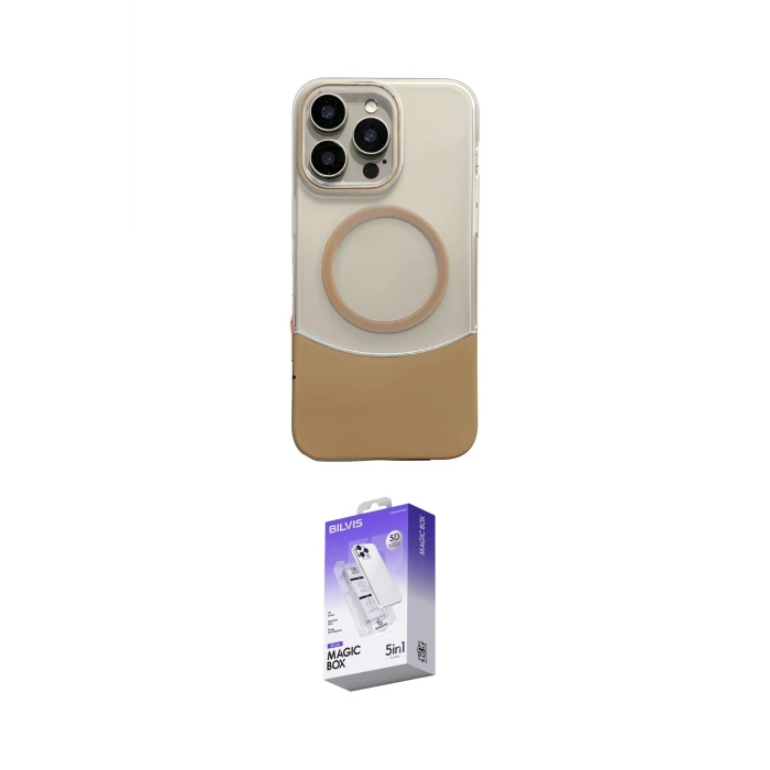 ieg™ iPhone 14 Pro Max Kılıf Kozmos Form Özel Seri - Siyah Bilvis 5in1 3D Magic Cam Ekran Koruyucu