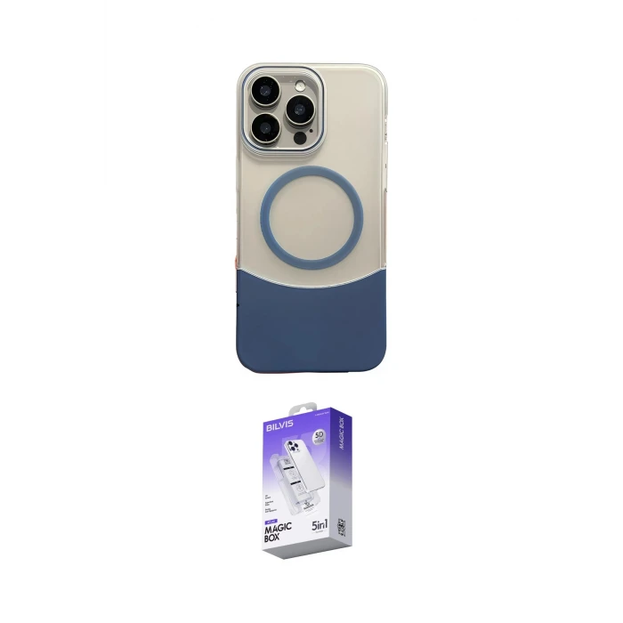 ieg™ iPhone 14 Pro Max Kılıf Kozmos Form Özel Seri - Siyah Bilvis 5in1 3D Magic Cam Ekran Koruyucu