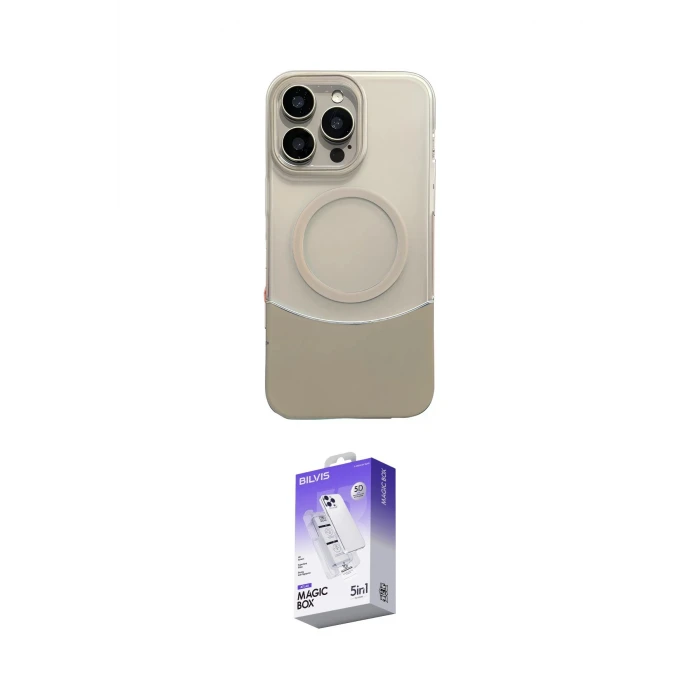 ieg™ iPhone 14 Pro Max Kılıf Kozmos Form Özel Seri - Siyah Bilvis 5in1 3D Magic Cam Ekran Koruyucu