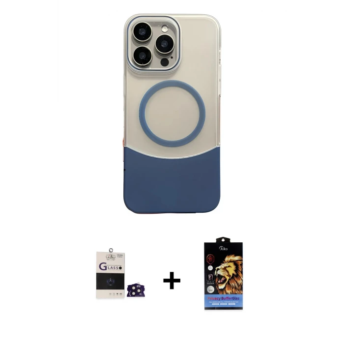 ieg™ iPhone 14 Pro Max Kılıf Kozmos Form Özel Seri - Siyah Buffer Hayalet Cam Ekran Koruyucu + Derin Mor Bilvis Titan Kamera Lens
