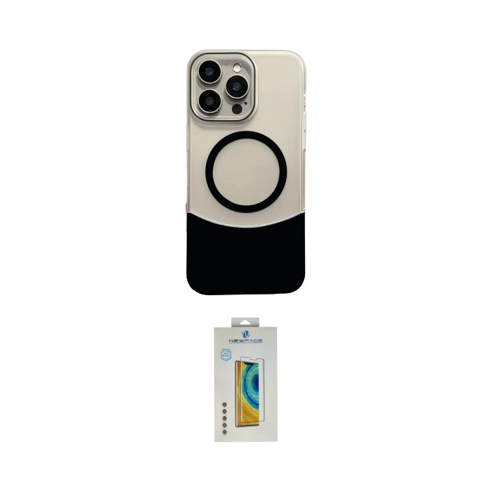 ieg™ iPhone 14 Pro Max Kılıf Kozmos Form Özel Seri - Siyah Polymer Nano Ekran Koruyucu
