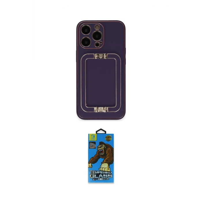 ieg™ iPhone 14 Pro Max Kılıf Kozmos Minimal Prime - Siyah 18D Cam Ekran Koruyucu