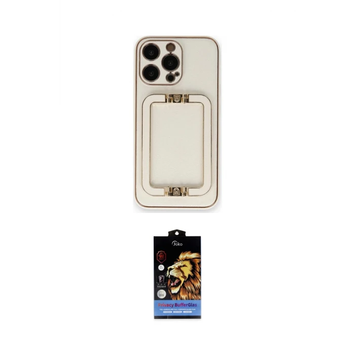 ieg™ iPhone 14 Pro Max Kılıf Kozmos Minimal Prime - Siyah Buffer Hayalet Cam Ekran Koruyucu