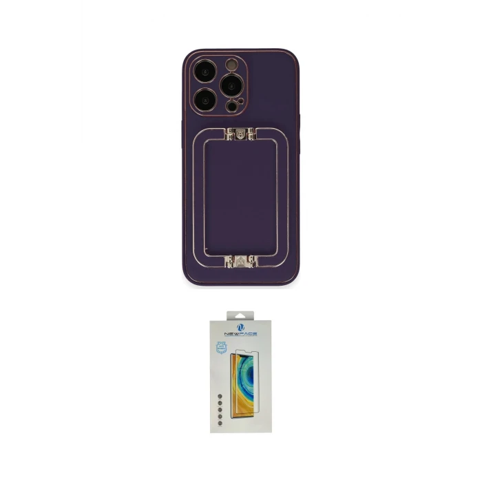 ieg™ iPhone 14 Pro Max Kılıf Kozmos Minimal Prime - Siyah Polymer Nano Ekran Koruyucu