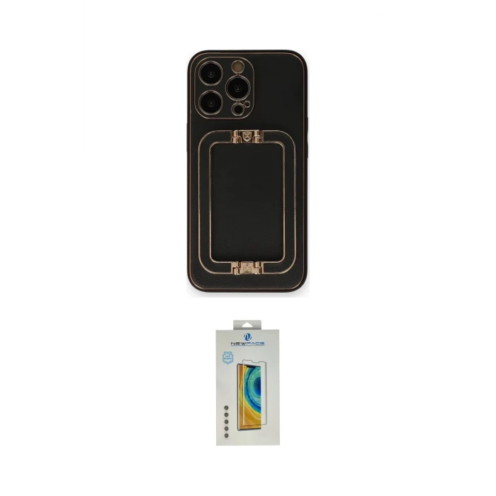 ieg™ iPhone 14 Pro Max Kılıf Kozmos Minimal Prime - Siyah Polymer Nano Ekran Koruyucu