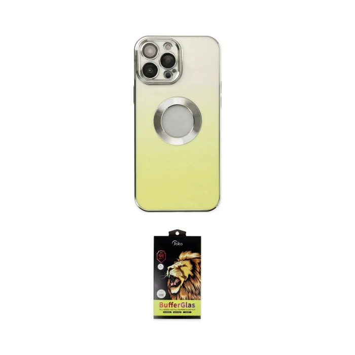 ieg™ iPhone 14 Pro Max Kılıf Kutup Yansıma Özel Seri - Siyah Buffer Cam Ekran Koruyucu