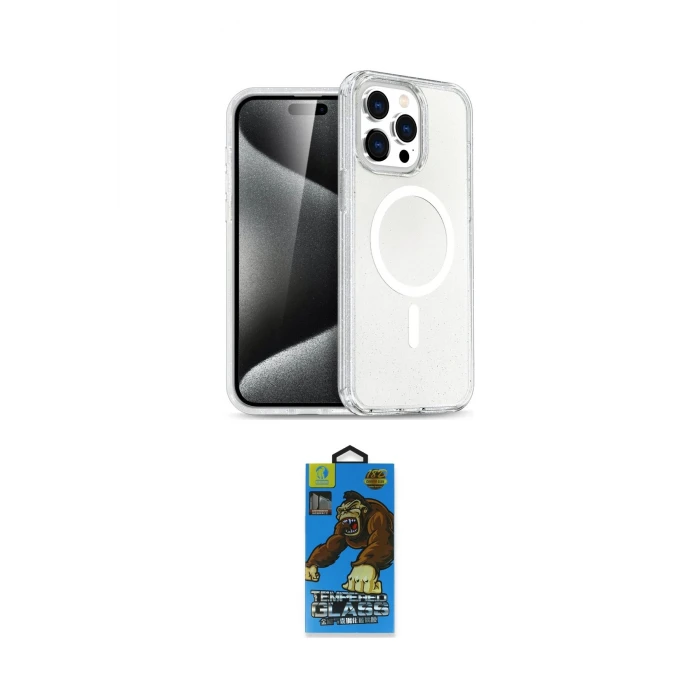 ieg™ iPhone 14 Pro Max Kılıf Nova Asil Prime - Siyah 18D Cam Ekran Koruyucu