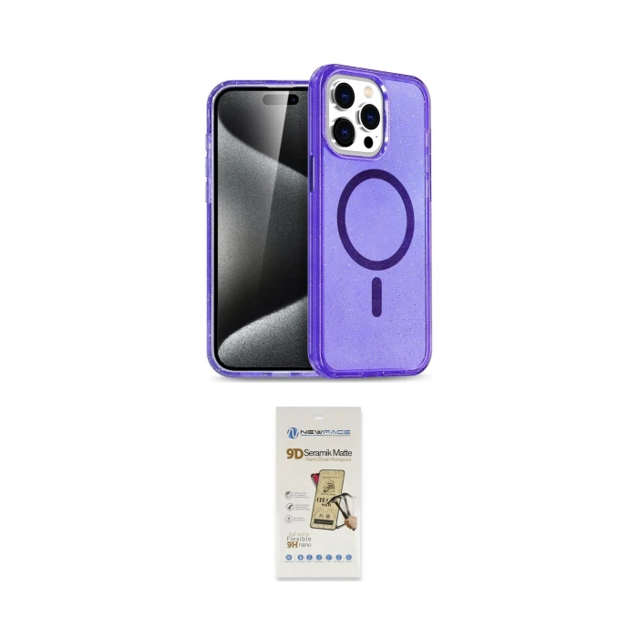 ieg™ iPhone 14 Pro Max Kılıf Nova Asil Prime - Siyah Mat Seramik Nano Ekran Koruyucu
