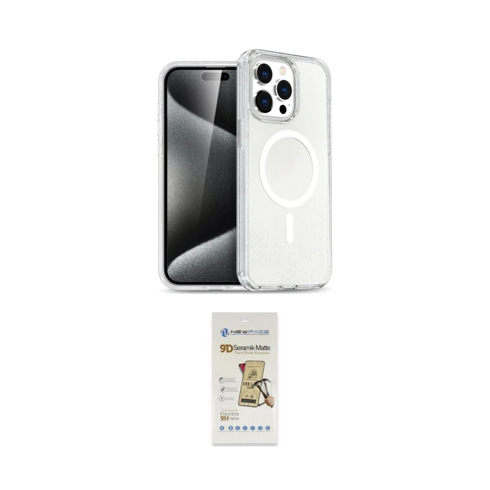 ieg™ iPhone 14 Pro Max Kılıf Nova Asil Prime - Siyah Mat Seramik Nano Ekran Koruyucu