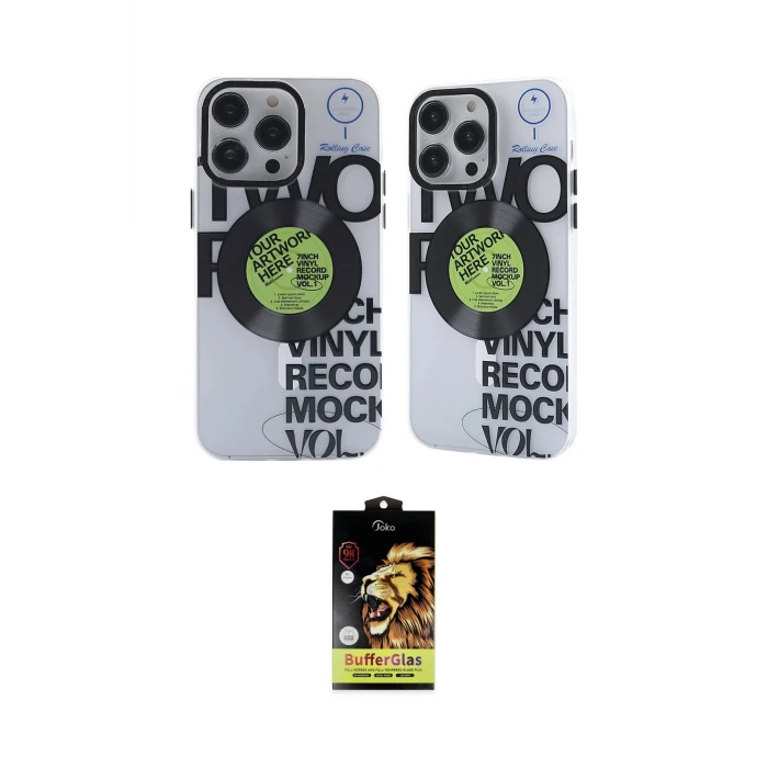 ieg™ iPhone 14 Pro Max Kılıf Nova Doku Koleksiyonu - Siyah Buffer Cam Ekran Koruyucu