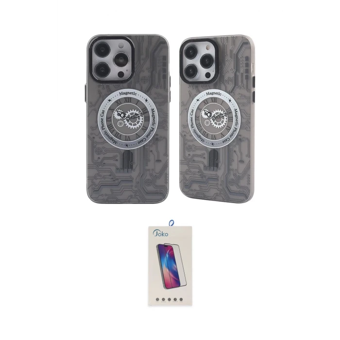 ieg™ iPhone 14 Pro Max Kılıf Nova Doku Koleksiyonu - Siyah Joko 5D Cam
