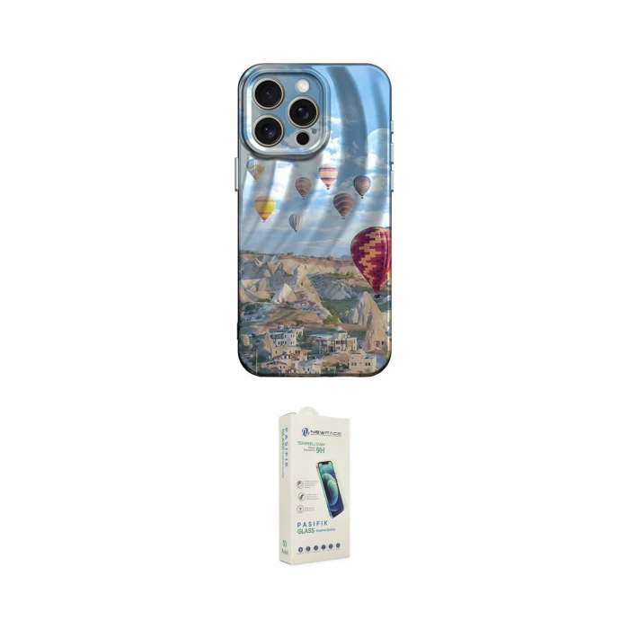 ieg™ iPhone 14 Pro Max Kılıf Nova Doku Prime - Şeffaf Pasifik Cam Ekran Koruyucu