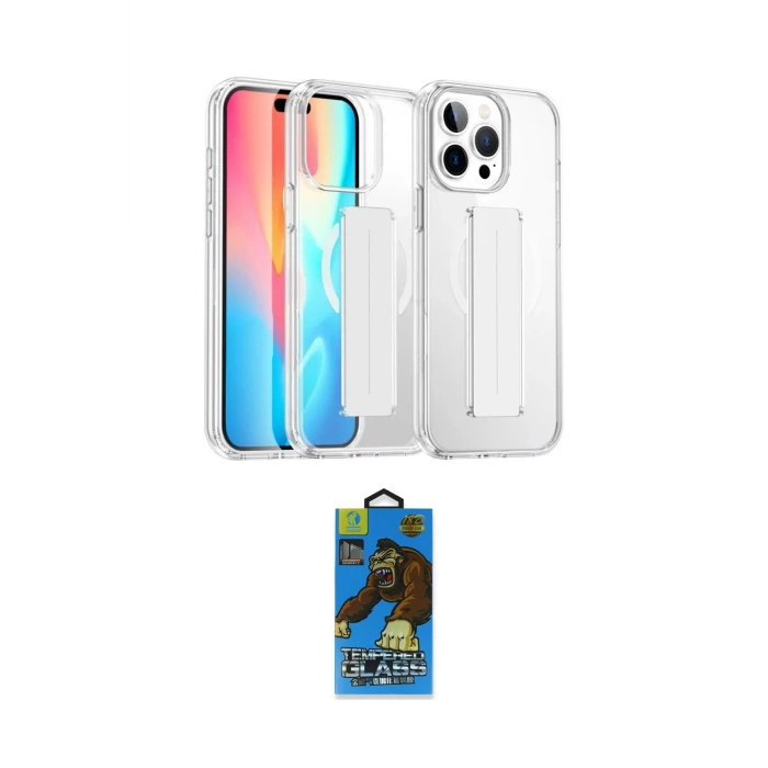 ieg™ iPhone 14 Pro Max Kılıf Nova Işık Koleksiyonu - Siyah 18D Cam Ekran Koruyucu