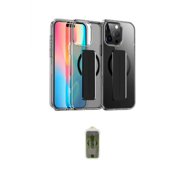 ieg™ iPhone 14 Pro Max Kılıf Nova Işık Koleksiyonu - Siyah Joko Magic 5D Hayalet Cam