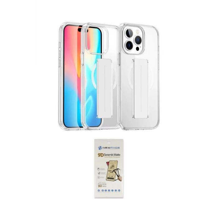 ieg™ iPhone 14 Pro Max Kılıf Nova Işık Koleksiyonu - Siyah Mat Seramik Nano Ekran Koruyucu