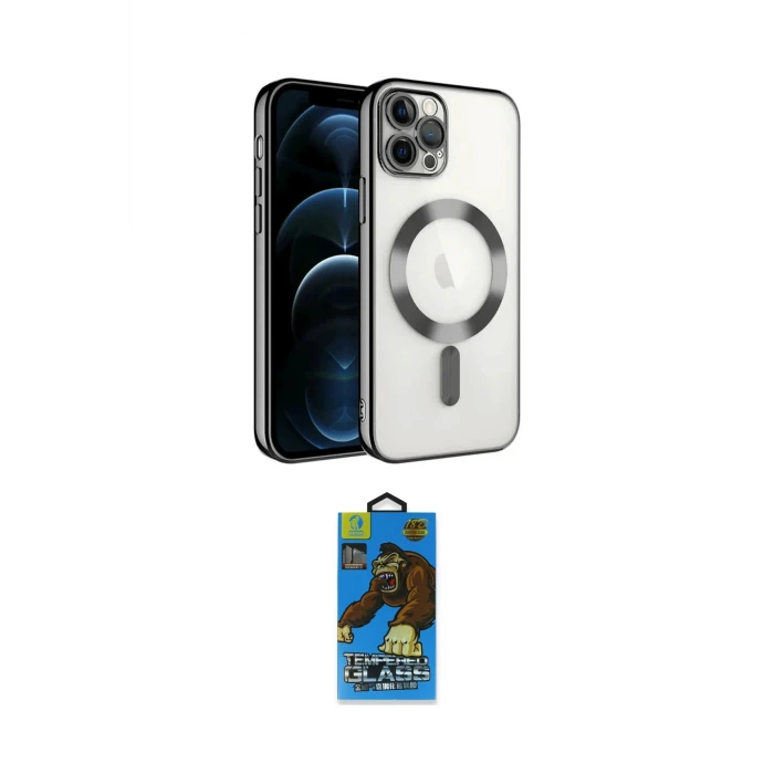 ieg™ iPhone 14 Pro Max Kılıf Nova Işık Özel Seri - Siyah 18D Cam Ekran Koruyucu