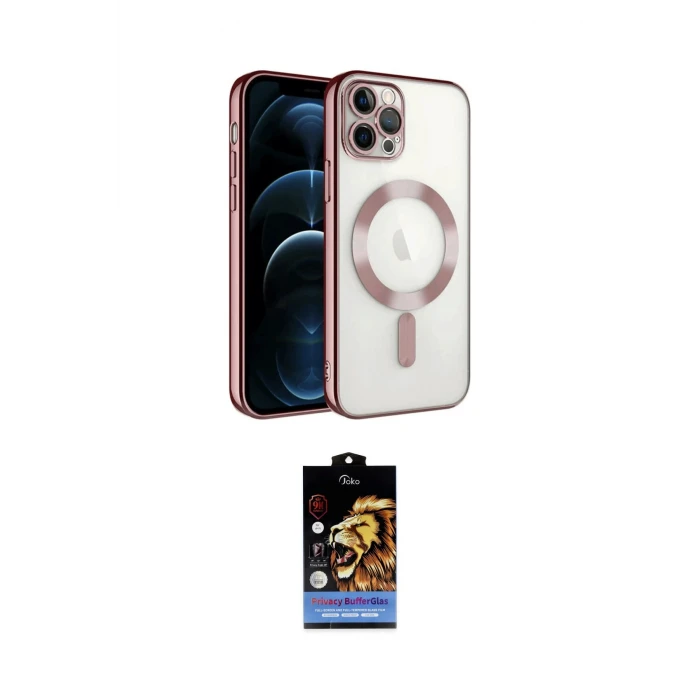 ieg™ iPhone 14 Pro Max Kılıf Nova Işık Özel Seri - Siyah Buffer Hayalet Cam Ekran Koruyucu