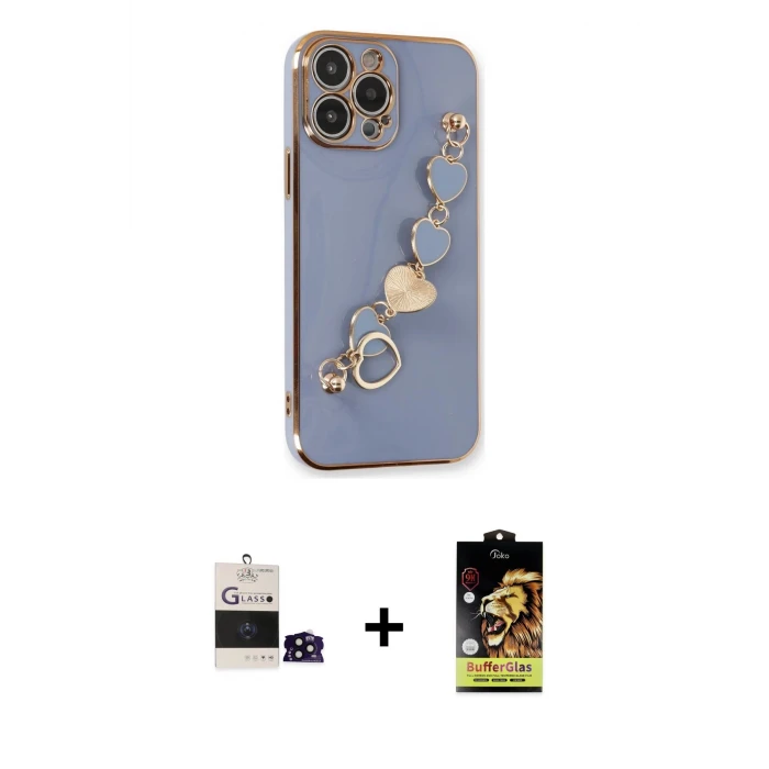 ieg™ iPhone 14 Pro Max Kılıf Nova Işık Prime - Siyah Buffer Cam Ekran Koruyucu + Siyah Bilvis Titan Kamera Lens