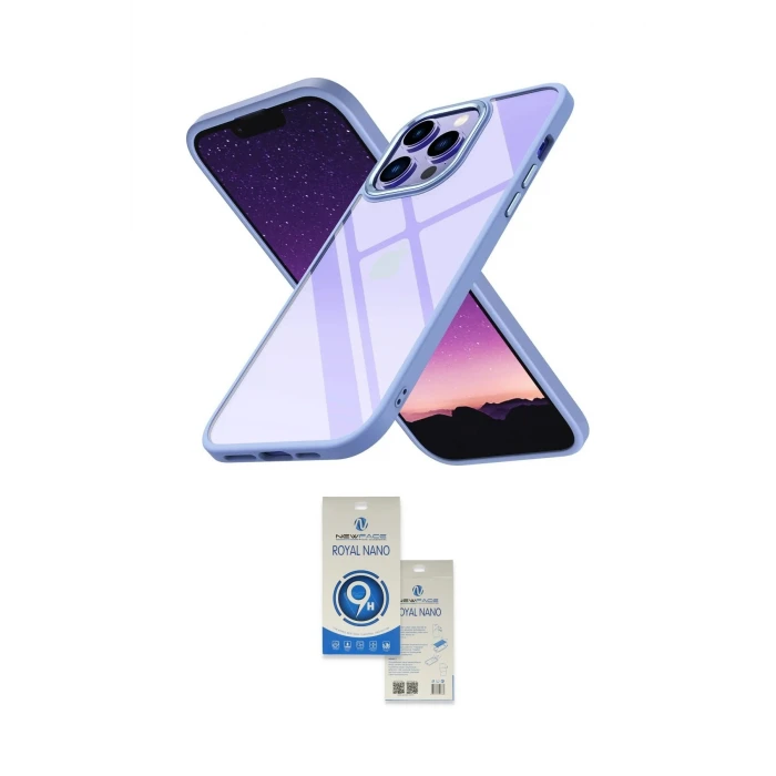ieg™ iPhone 14 Pro Max Kılıf Nova Işık Serisi - Şeffaf Royal Nano Ekran Koruyucu