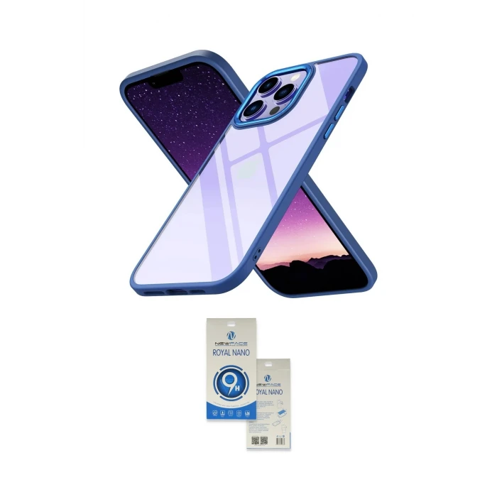 ieg™ iPhone 14 Pro Max Kılıf Nova Işık Serisi - Şeffaf Royal Nano Ekran Koruyucu