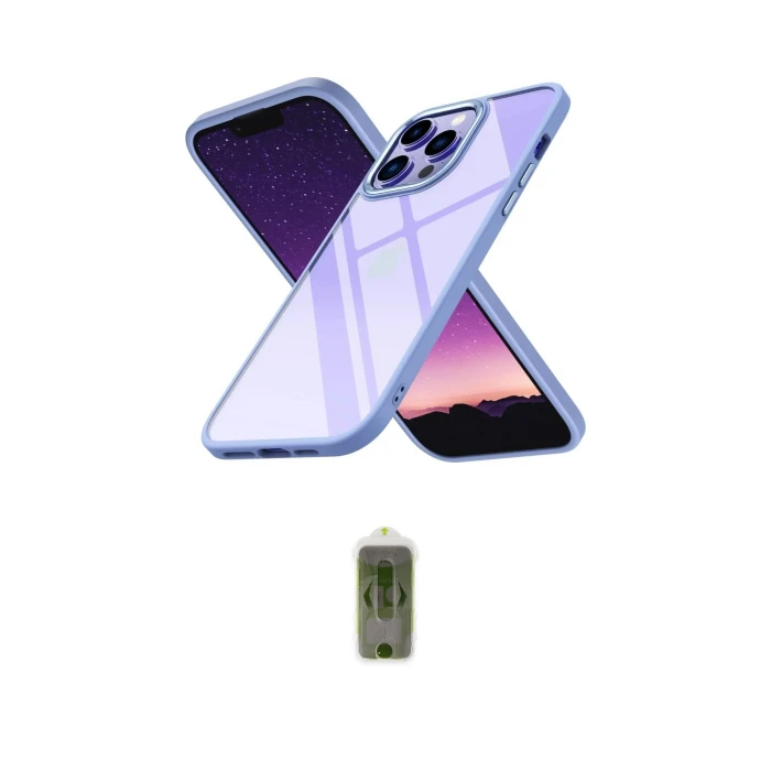 ieg™ iPhone 14 Pro Max Kılıf Nova Işık Serisi - Siyah Joko Magic 5D Hayalet Cam