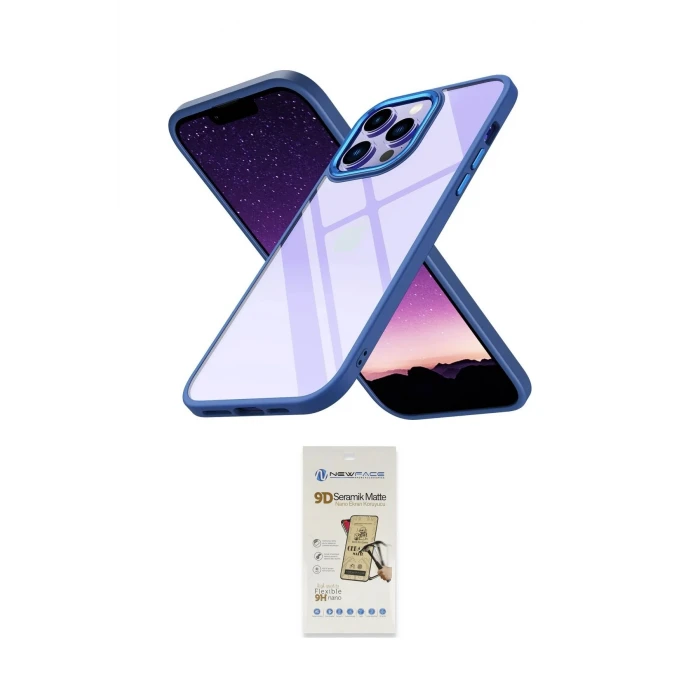 ieg™ iPhone 14 Pro Max Kılıf Nova Işık Serisi - Siyah Mat Seramik Nano Ekran Koruyucu