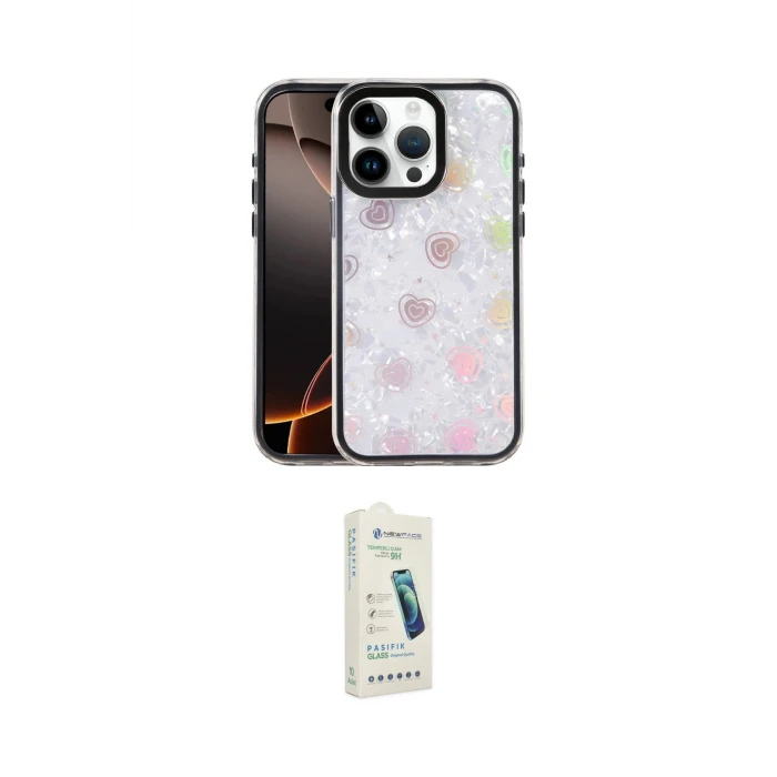 ieg™ iPhone 14 Pro Max Kılıf Odak Prime - Şeffaf Pasifik Cam Ekran Koruyucu