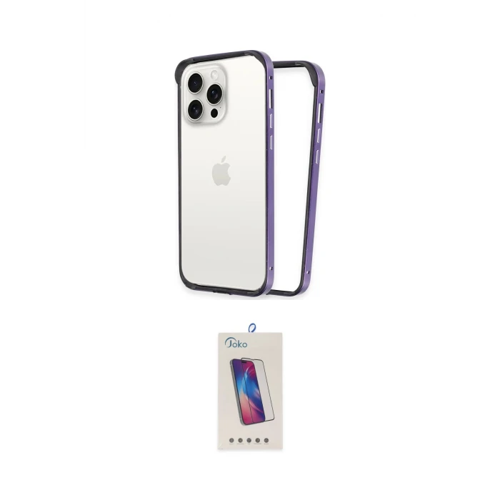 ieg™ iPhone 14 Pro Max Kılıf Pusula Asil Koleksiyonu - Siyah Joko 5D Cam