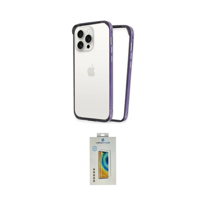ieg™ iPhone 14 Pro Max Kılıf Pusula Asil Koleksiyonu - Siyah Polymer Nano Ekran Koruyucu