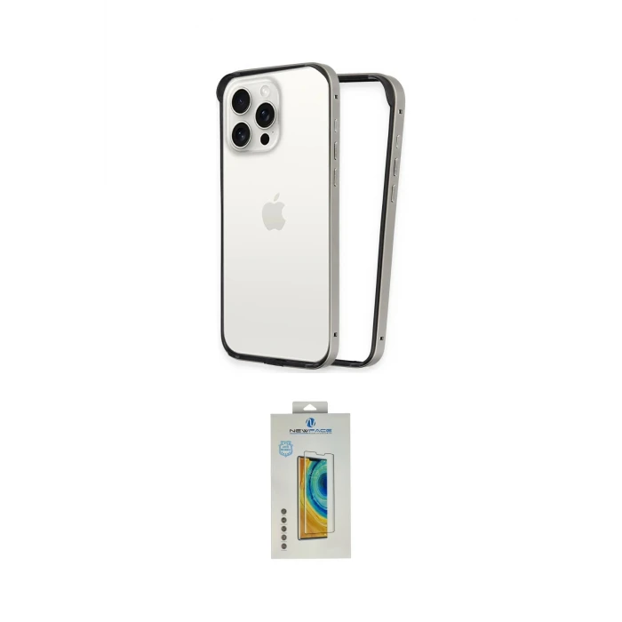 ieg™ iPhone 14 Pro Max Kılıf Pusula Asil Koleksiyonu - Siyah Polymer Nano Ekran Koruyucu
