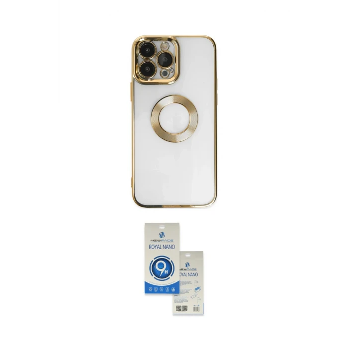 ieg™ iPhone 14 Pro Max Kılıf Pusula Form - Şeffaf Royal Nano Ekran Koruyucu