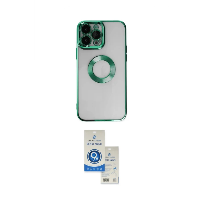 ieg™ iPhone 14 Pro Max Kılıf Pusula Form - Şeffaf Royal Nano Ekran Koruyucu