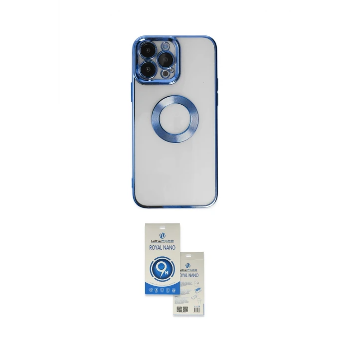 ieg™ iPhone 14 Pro Max Kılıf Pusula Form - Şeffaf Royal Nano Ekran Koruyucu