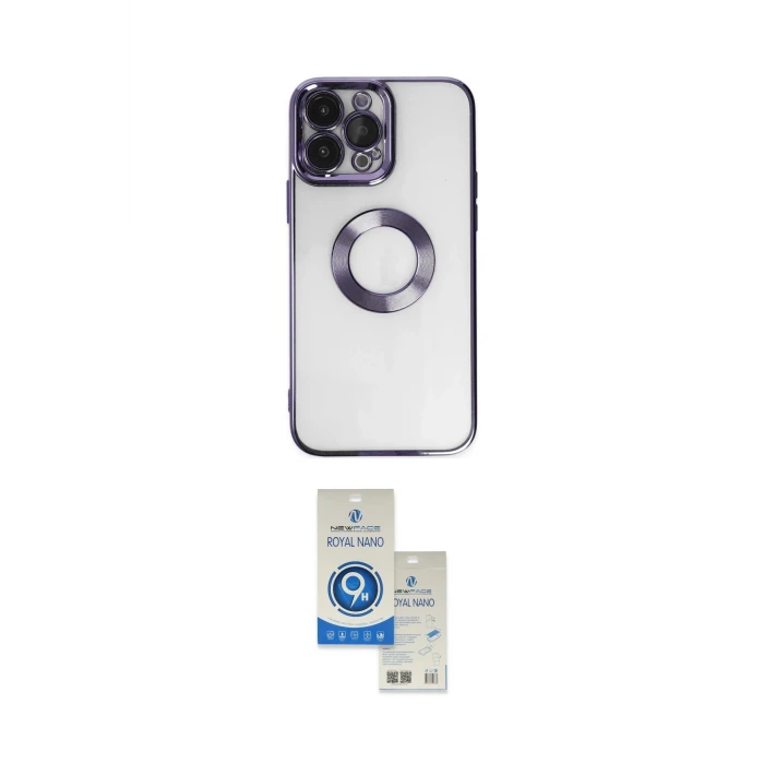 ieg™ iPhone 14 Pro Max Kılıf Pusula Form - Şeffaf Royal Nano Ekran Koruyucu