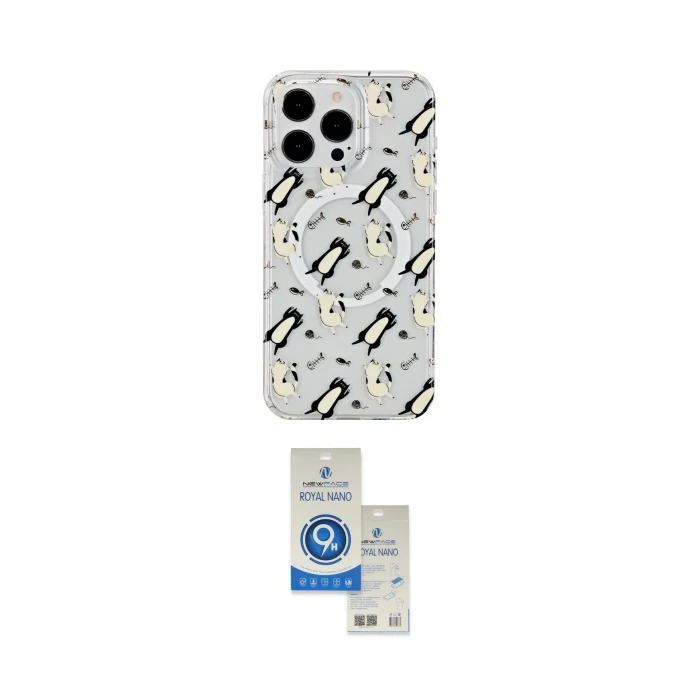 ieg™ iPhone 14 Pro Max Kılıf Pusula Form - Şeffaf Royal Nano Ekran Koruyucu
