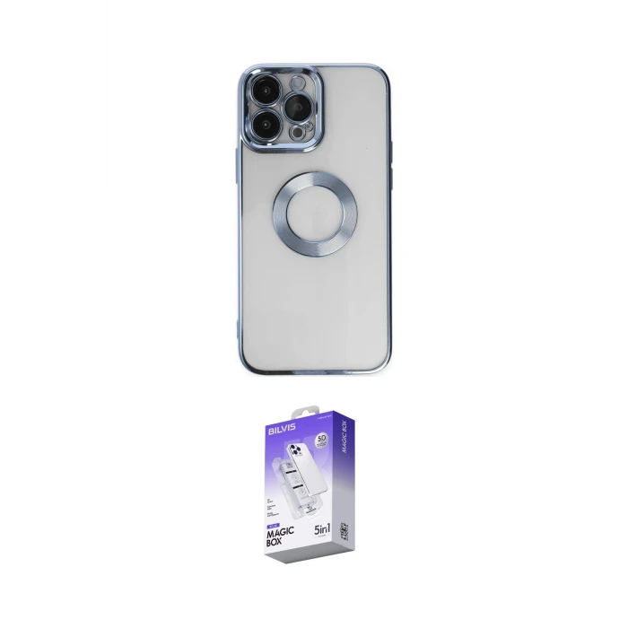 ieg™ iPhone 14 Pro Max Kılıf Pusula Form - Siyah Bilvis 5in1 3D Magic Cam Ekran Koruyucu