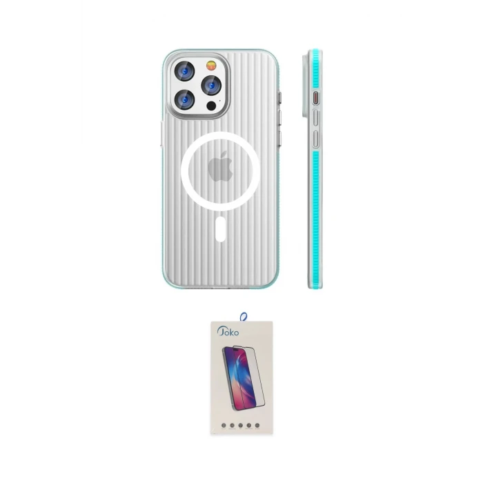 ieg™ iPhone 14 Pro Max Kılıf Pusula Minimal Koleksiyonu - Siyah Joko 5D Cam