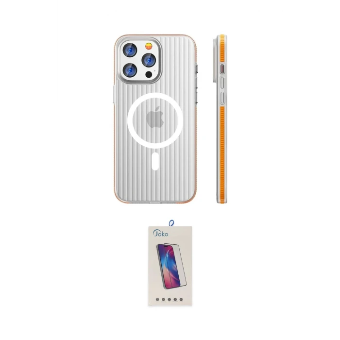 ieg™ iPhone 14 Pro Max Kılıf Pusula Minimal Koleksiyonu - Siyah Joko 5D Cam