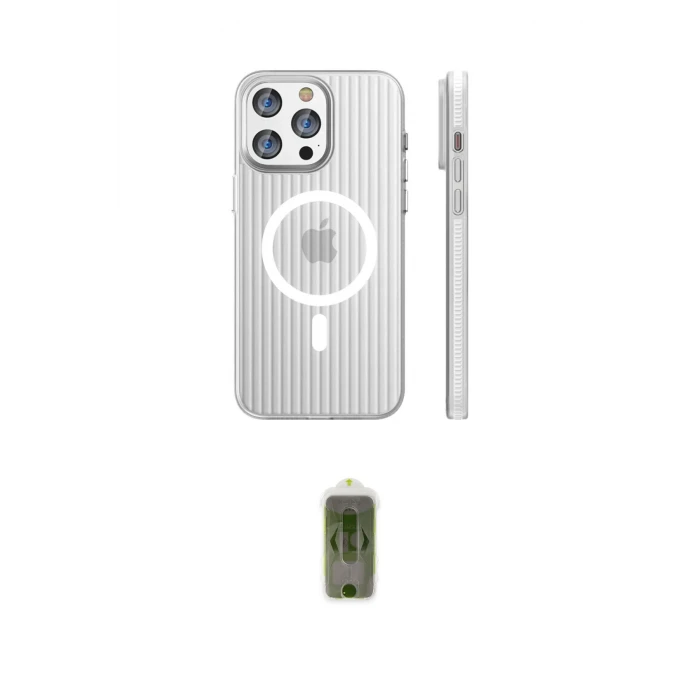 ieg™ iPhone 14 Pro Max Kılıf Pusula Minimal Koleksiyonu - Siyah Joko Magic 5D Hayalet Cam