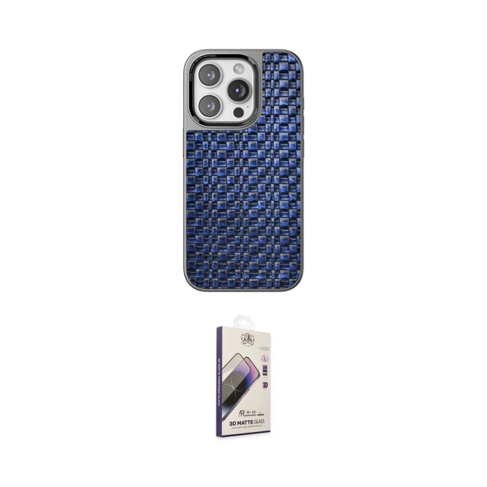 ieg™ iPhone 14 Pro Max Kılıf Siluet Form Serisi - Siyah Bilvis 3D Mat Cam Ekran Koruyucu