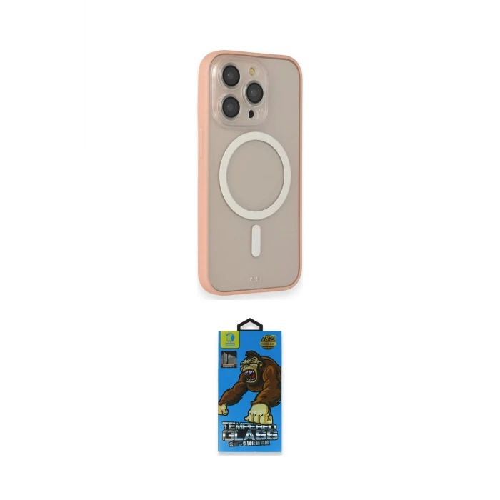 ieg™ iPhone 14 Pro Max Kılıf Siluet Işık Koleksiyonu - Siyah 18D Cam Ekran Koruyucu